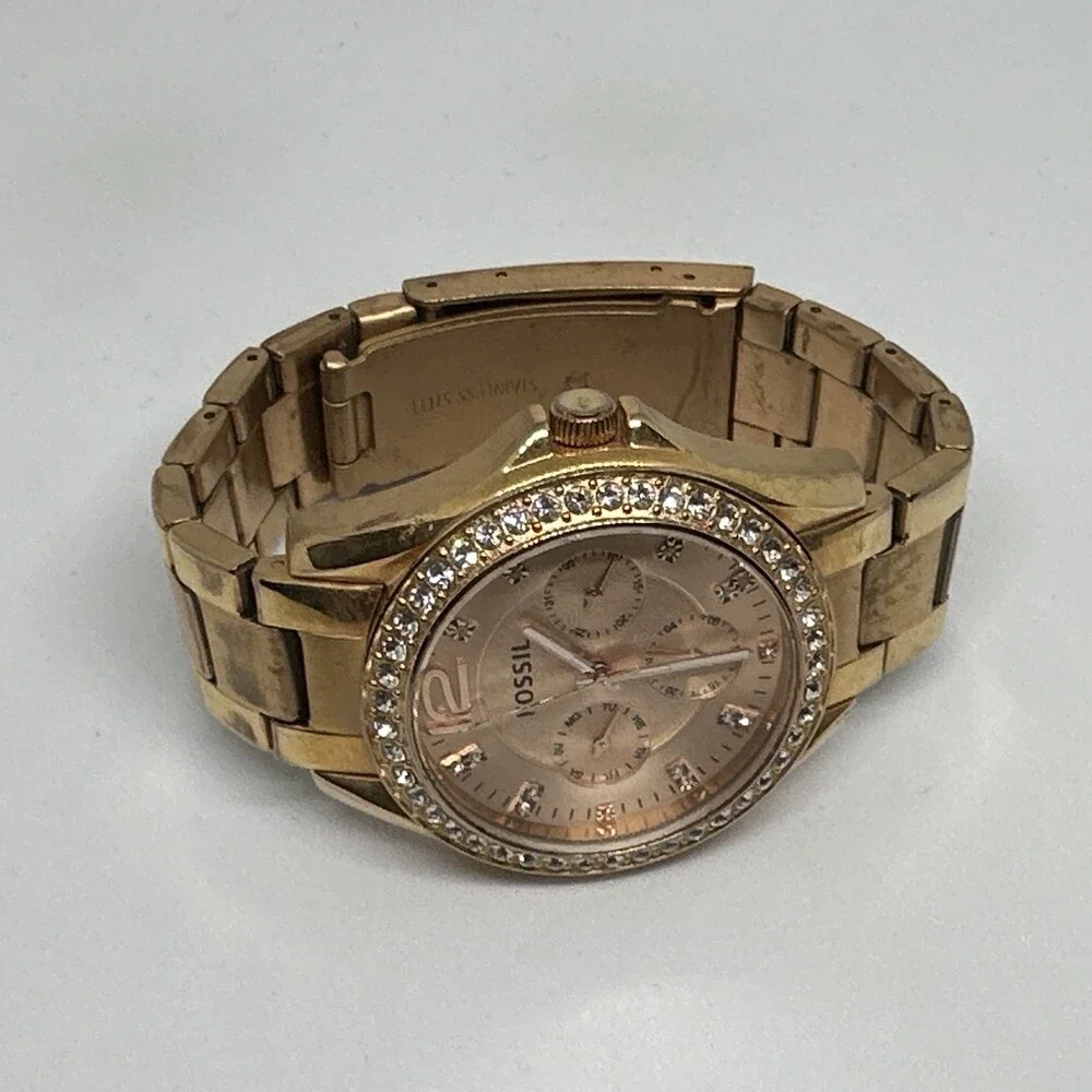 Fossil Riley ES2811 Women's Gold Stainless Steel Analog Dial Quartz Watch HME520